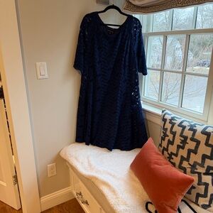 Navy Lace A-Line Women's Dress